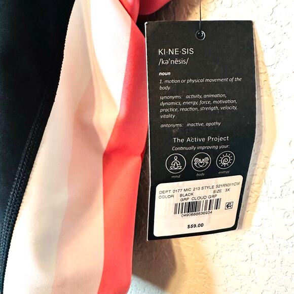 Kinesis Women's Black Scoop Neck Sleeveless Cropped Tank Top Size 3X - Picture 3 of 4